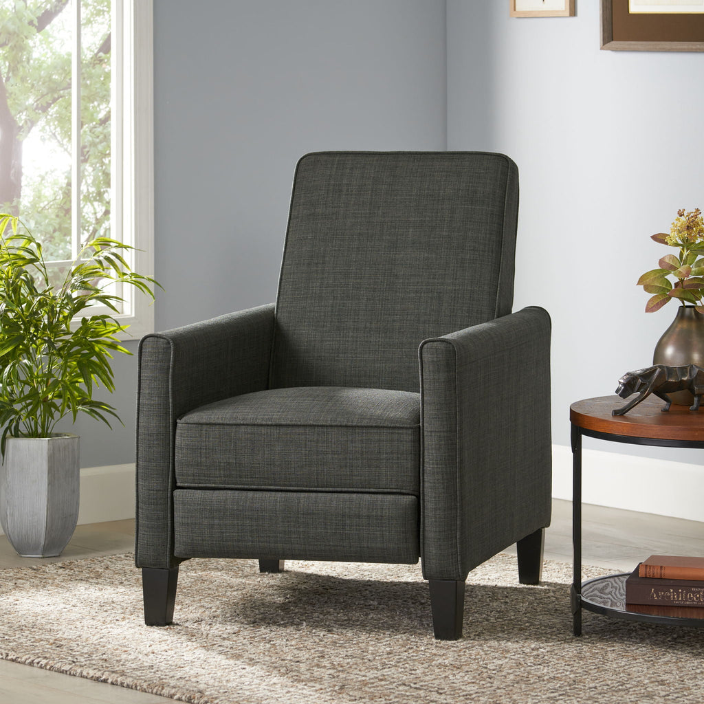 Upholstered Push Back Recliner Chair with Adjustable Recline - Multiple Colors