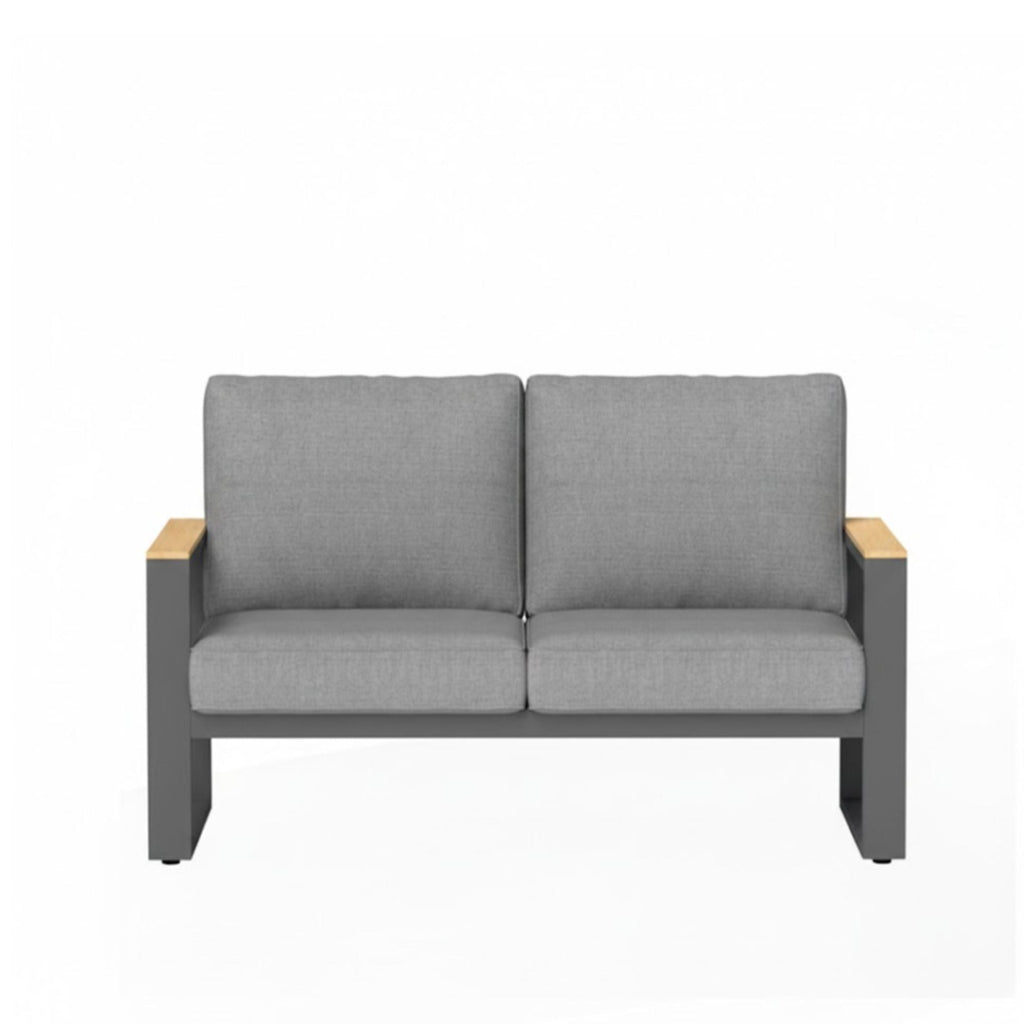 All-Weather Loveseat Sofa with Thick Cushions - Dark Gray or Beige