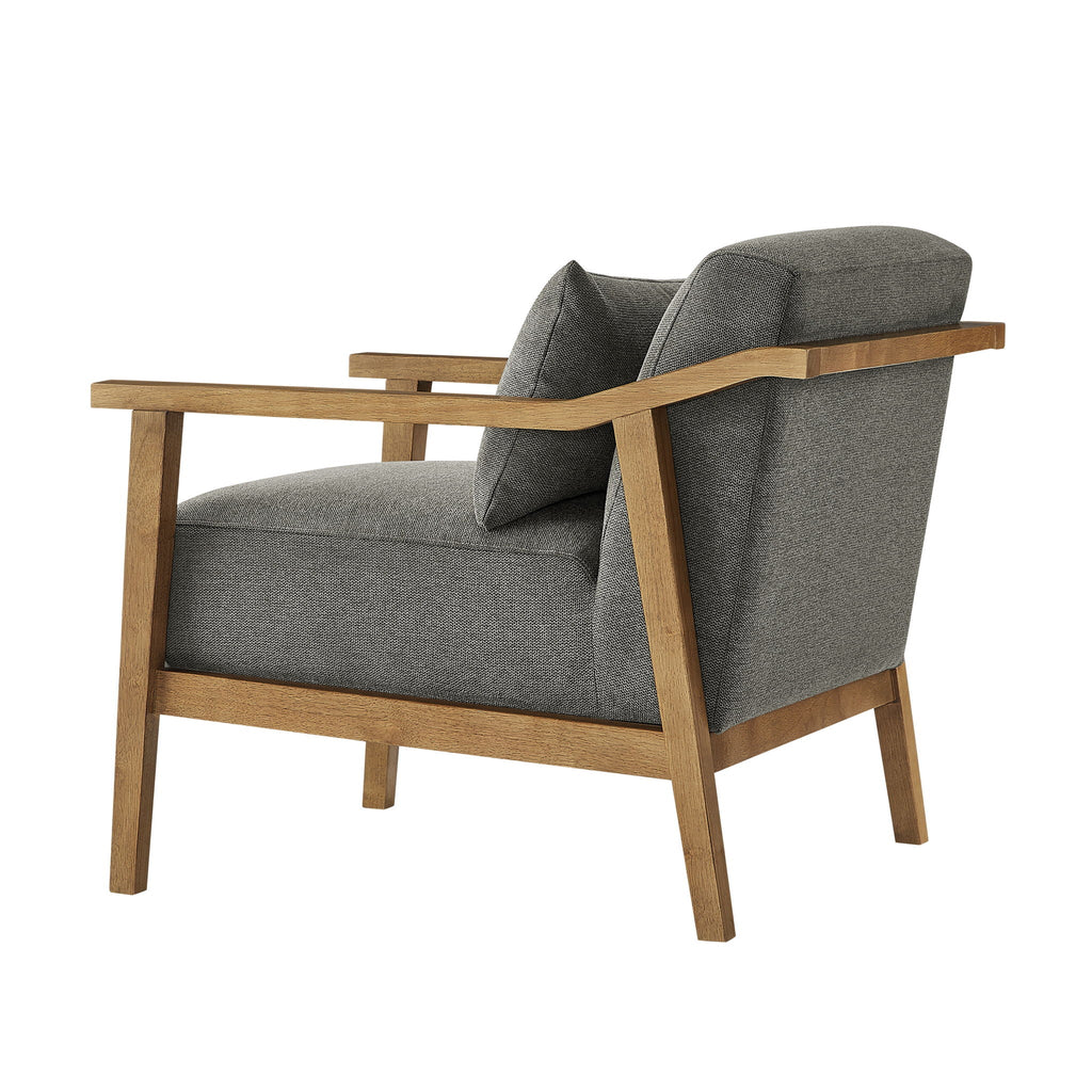 Arm Accent Chair with Lumbar Pillow - White or Dark Gray