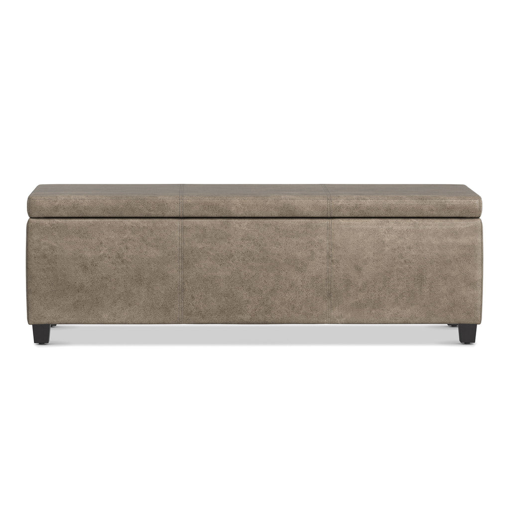 Avalon Contemporary Storage Ottoman Bench with Large Storage - Black, Dark Brown, Dark Gray