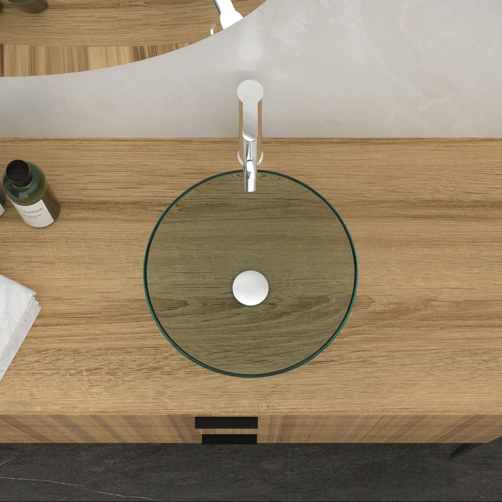 Vessel Sink With Faucet And Pop-Up Drain
