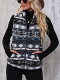 Womens Plush Casual Zippered Vest