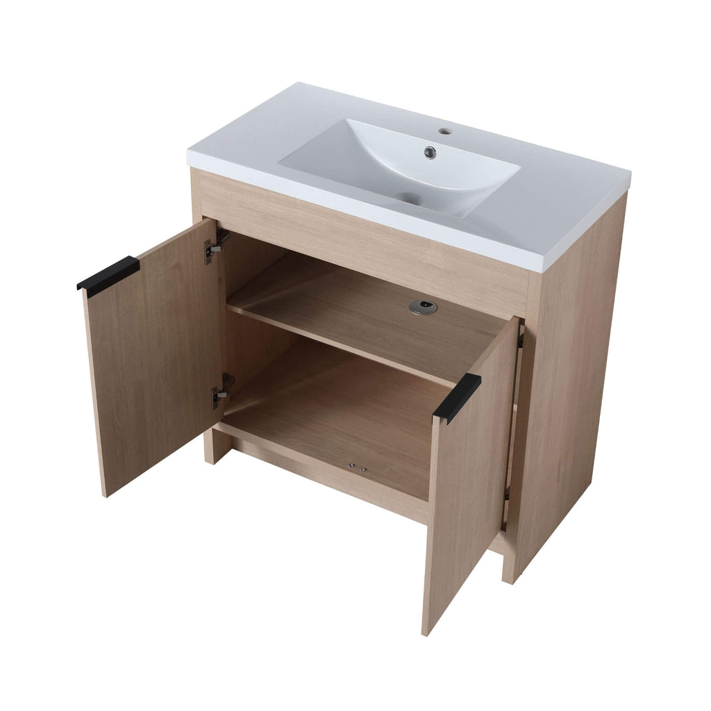 36-Inch Freestanding Bathroom Vanity With White Resin Sink (SAK39274)