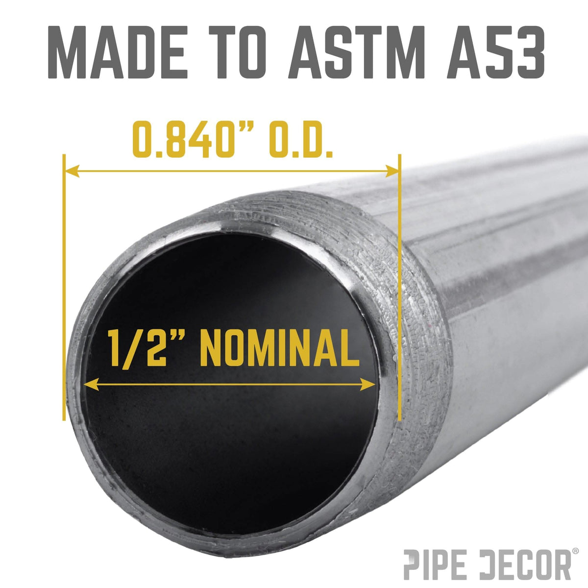 1/2 in. x 42 in. Black Pipe