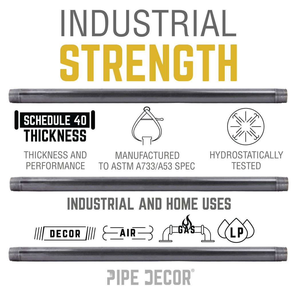 1/4 in. x 12 in. Black Pipe