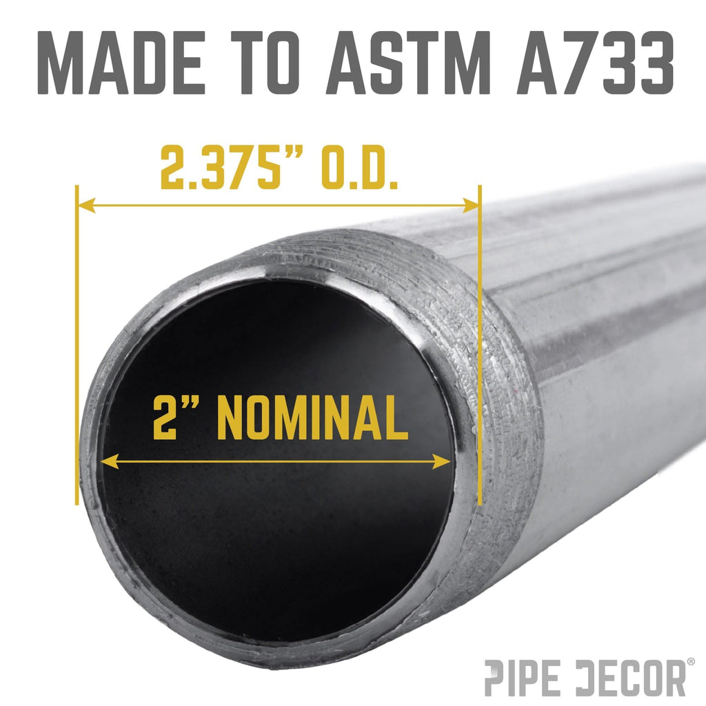2 in. x 6 in. Black Pipe