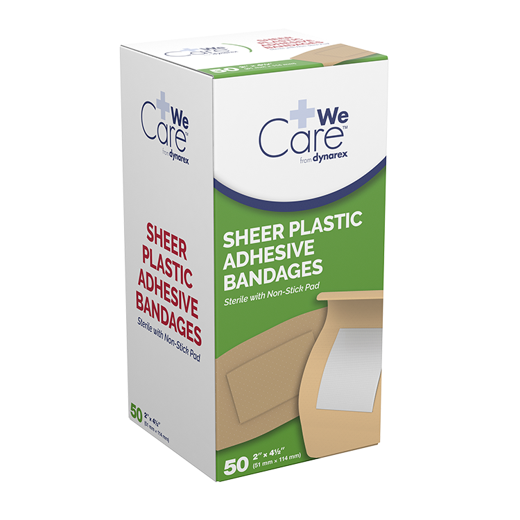 (Case) DynaSafety Sterile Sheer Plastic Adhesive Bandages – Multiple Sizes & Case Packs