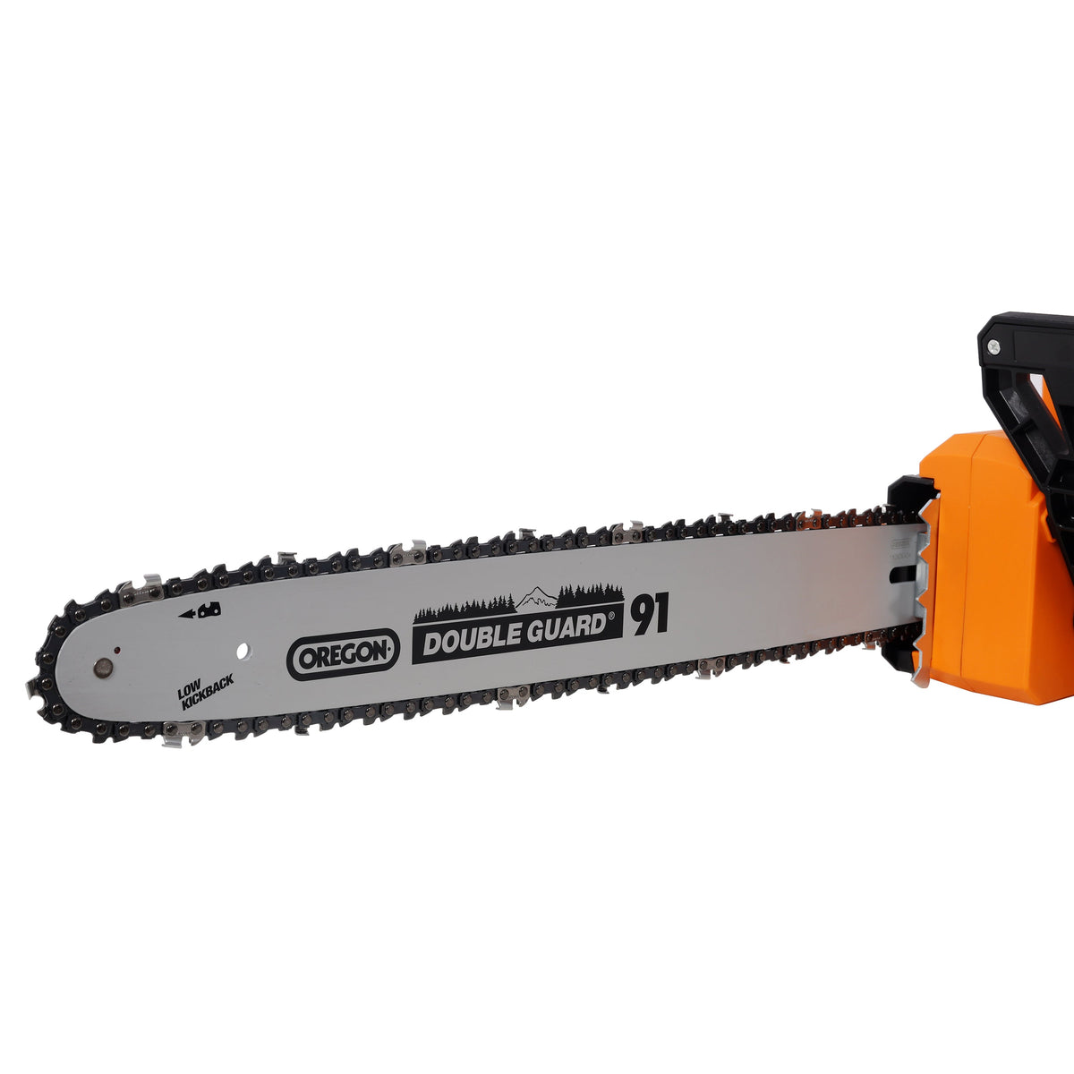 18 Inch Electric Chainsaw with Quick Chain Adjustment Knob - Orange/Black