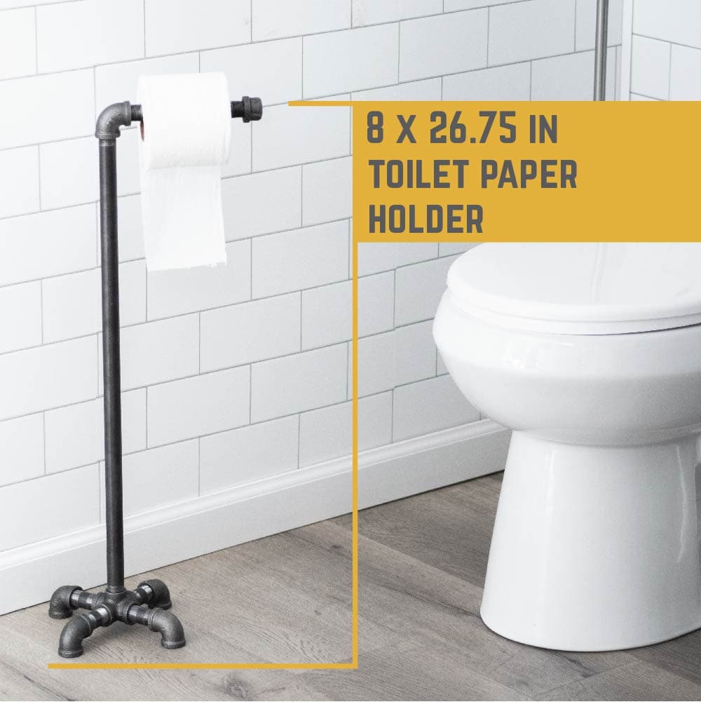 26.75 in. Freestanding Toilet Paper Holder By PIPE DECOR
