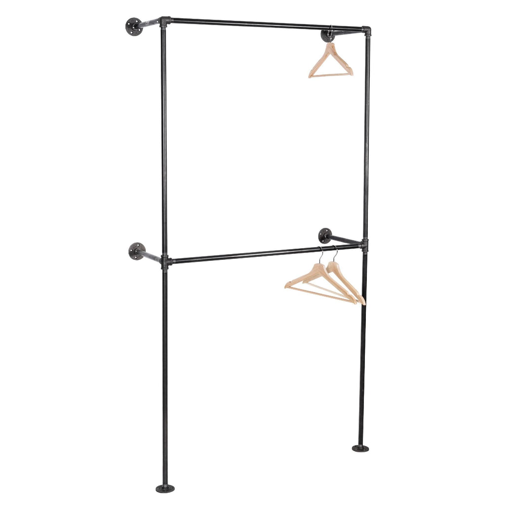 Wall Mounted Double Hung Clothing Rack