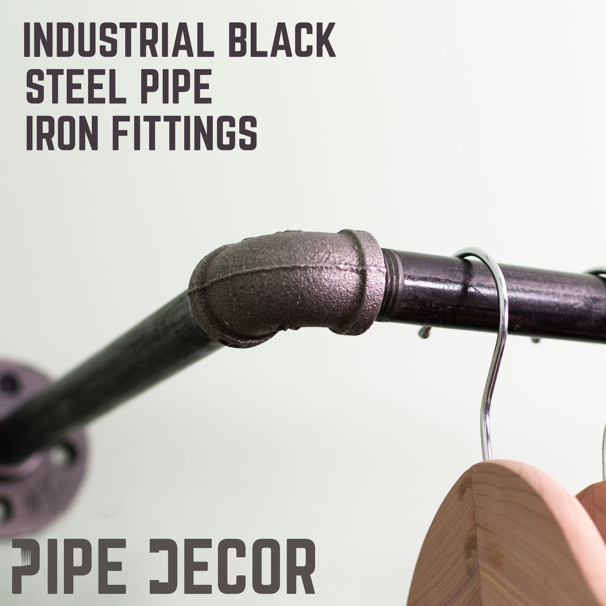 24 in. Industrial Pipe Clothing Rack (Wall Mounted)