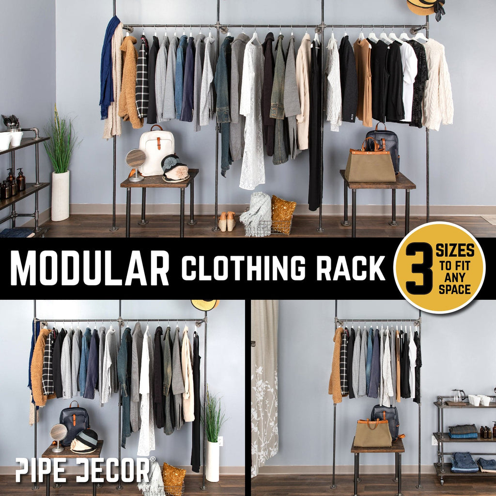 115 in. Wall Mounted Clothing Rack, Triple