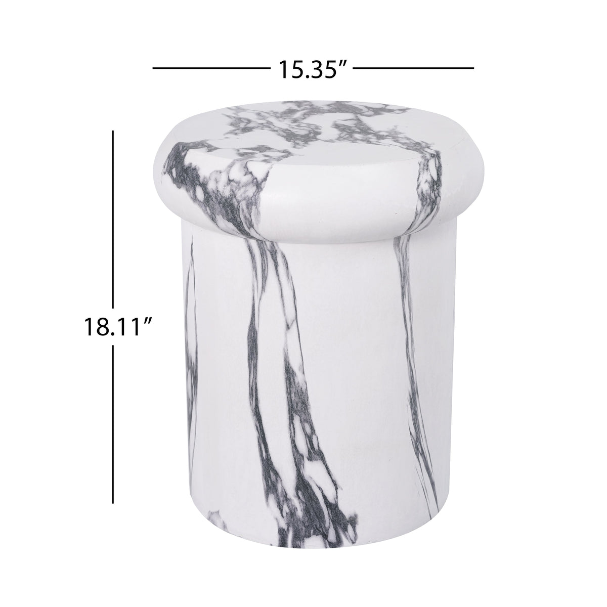 Sculptural MGO Side Table with Weather-Resistant Finish - 18.11"H