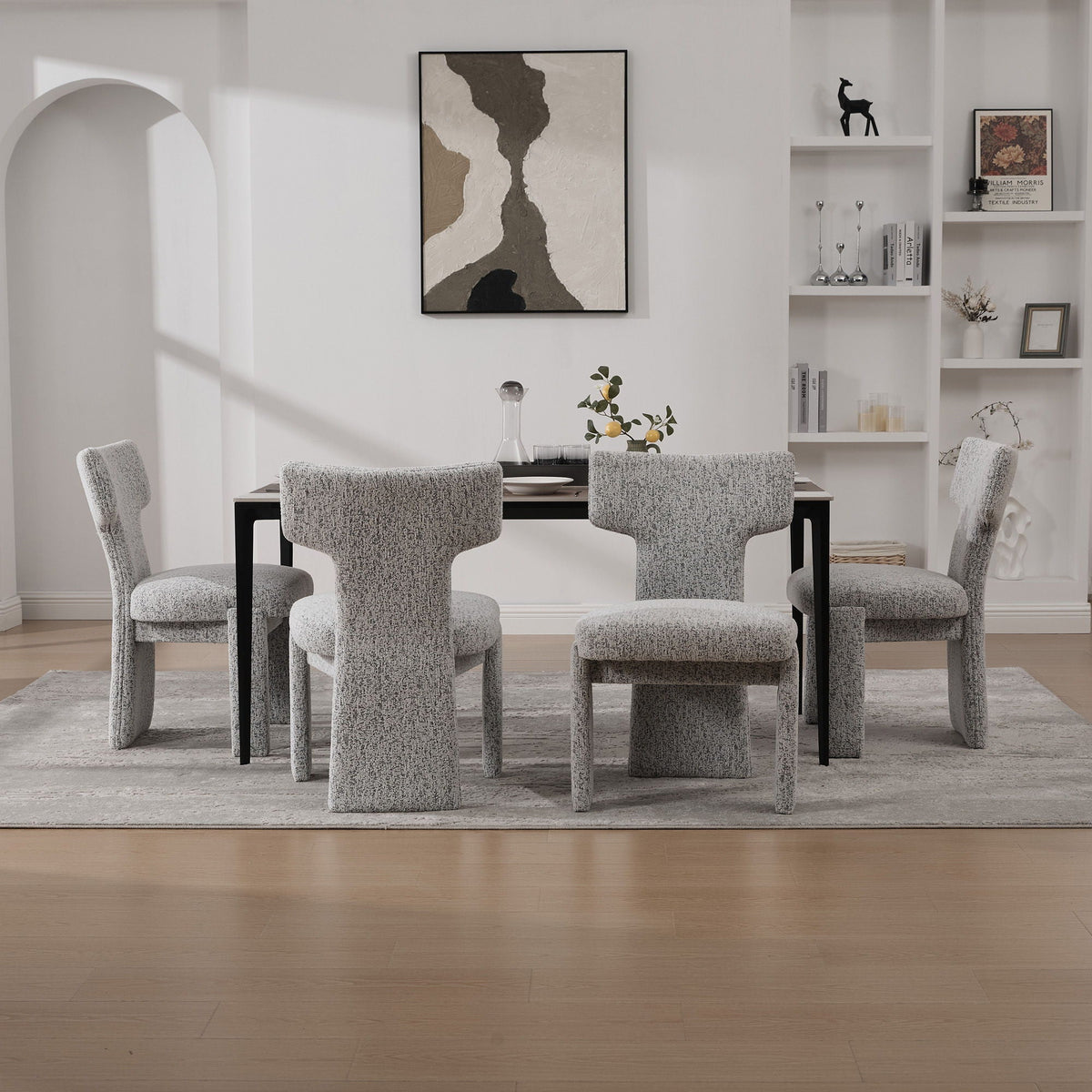 Armless Curved Back Accent Chairs
