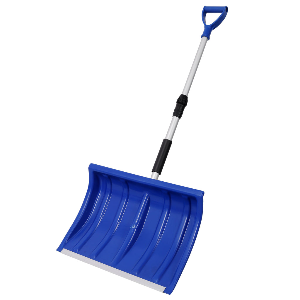 Portable Adjustable Height Snow Shovel with D-Grip Handle - Silver