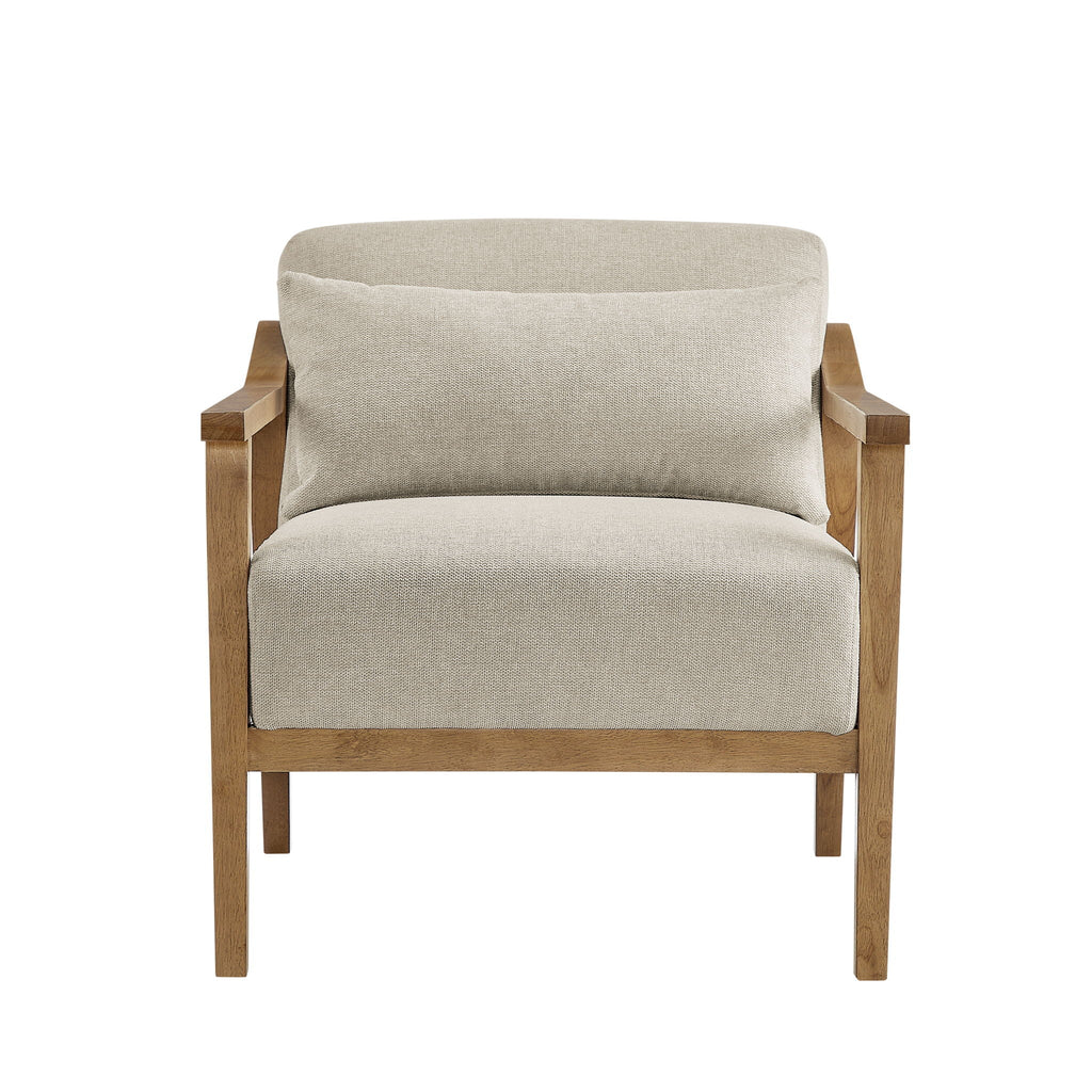 Arm Accent Chair with Lumbar Pillow - White or Dark Gray