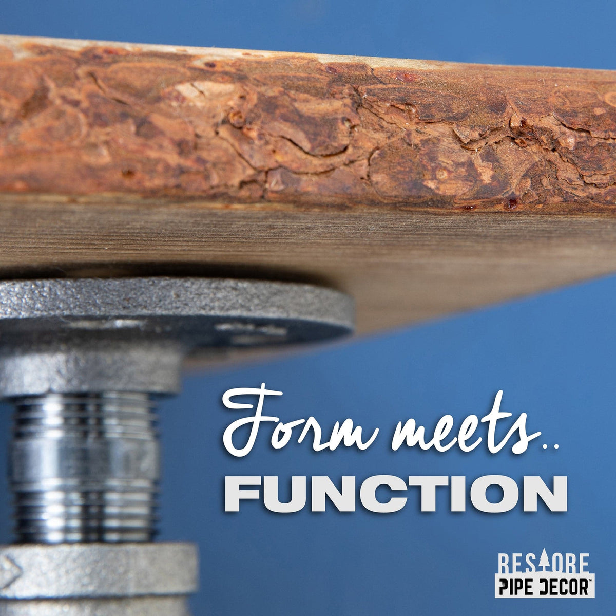 36” Trail Brown Live Edge Wood Shelf with L-Shaped Pipe Brackets (2-Pack)