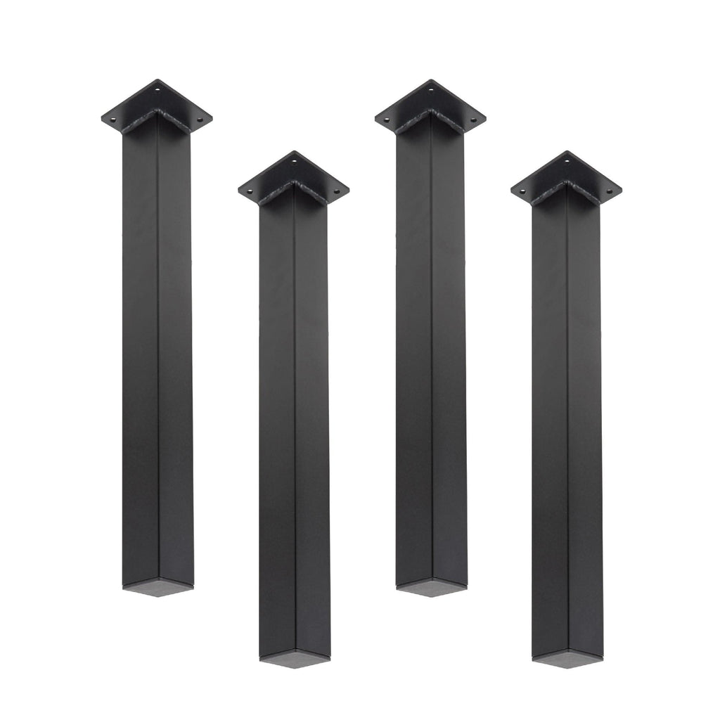 12 in. Skyline Matte Black Square Metal High-Rise Coffee Table Legs - 4 Pack