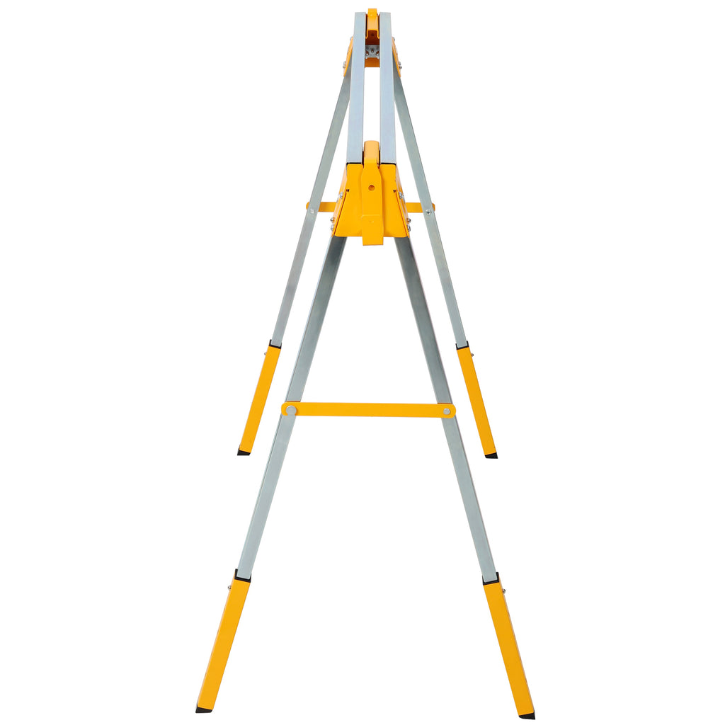 Adjustable Height Sawhorses 2 Pack with Folding Design - Steel