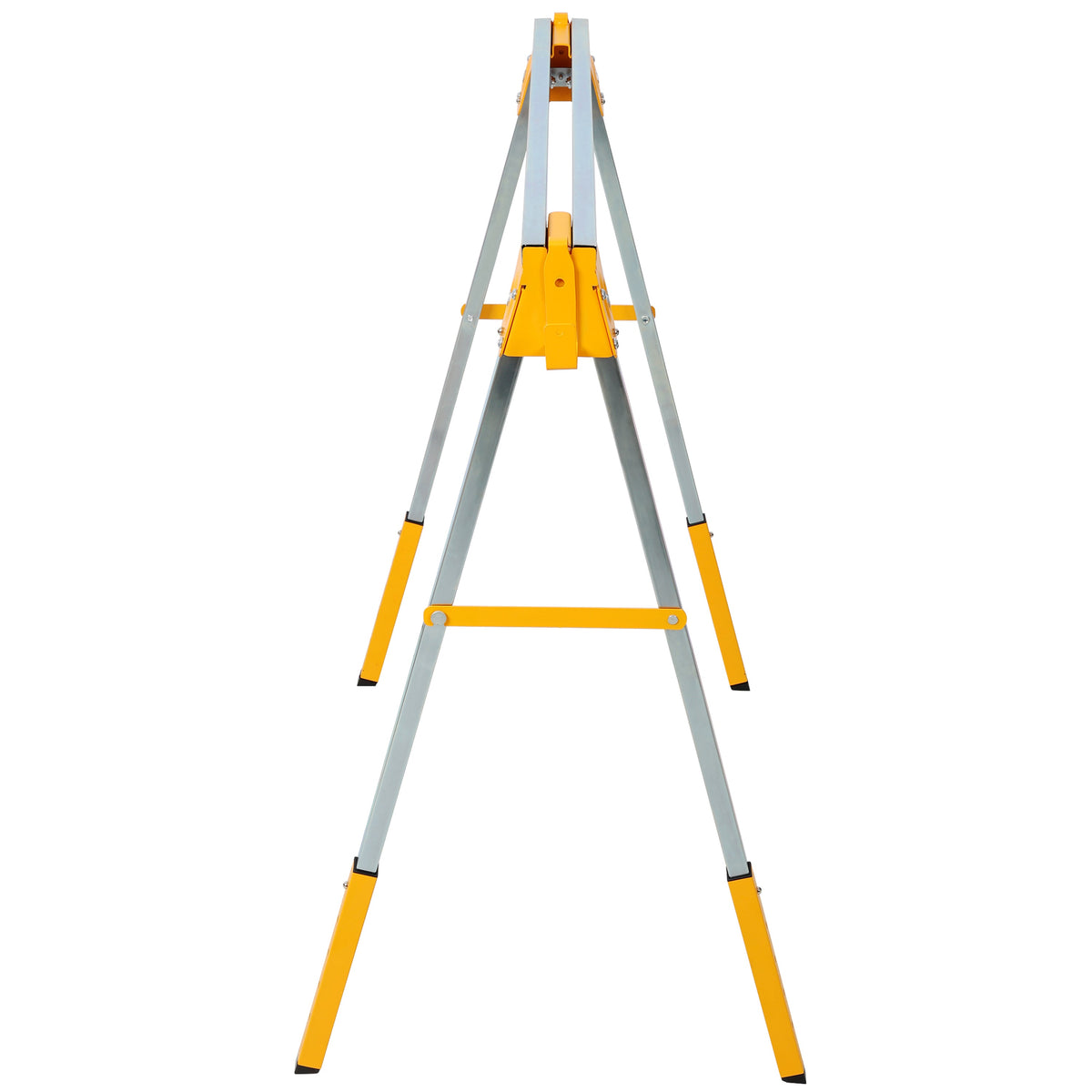 Adjustable Height Sawhorses 2 Pack with Folding Design - Steel