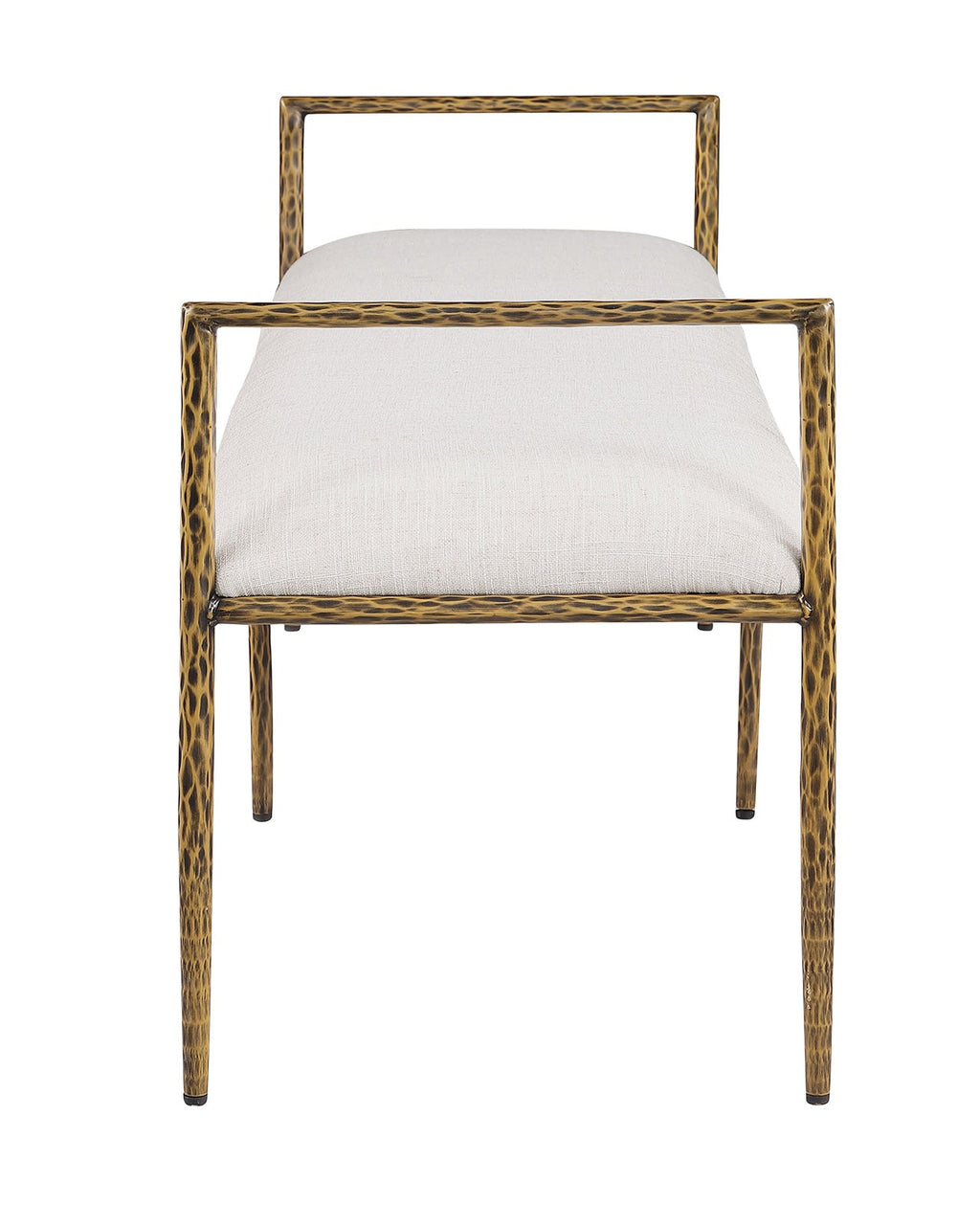 Contemporary Style Bench with Padded Upholstery - Beige Matte