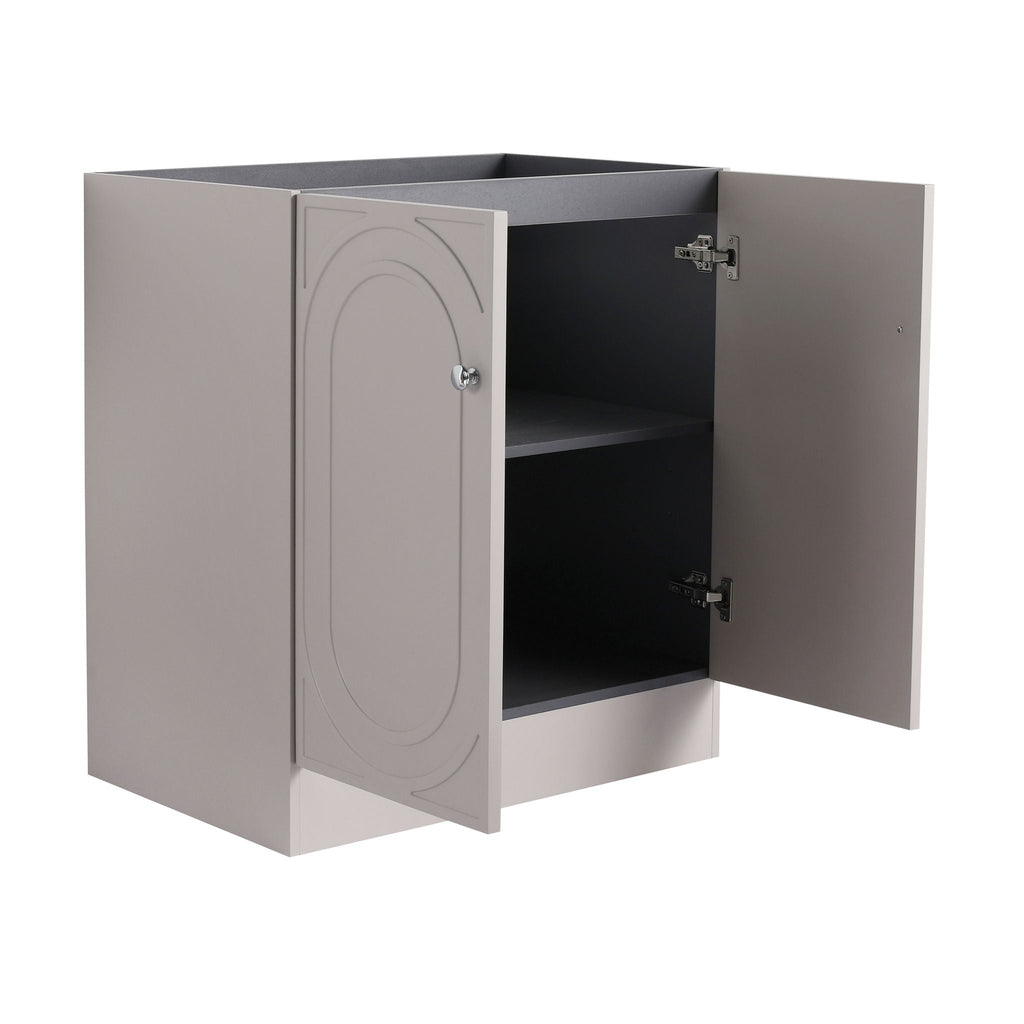 Modern Freestanding Bathroom Vanity with Soft Close Cabinet Doors - Pearl Silver, White, or Dark Green