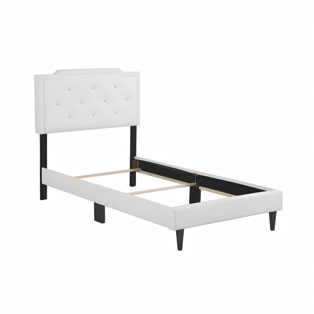Button Tufted Upholstered Bed with Charming Design - Multiple Colors