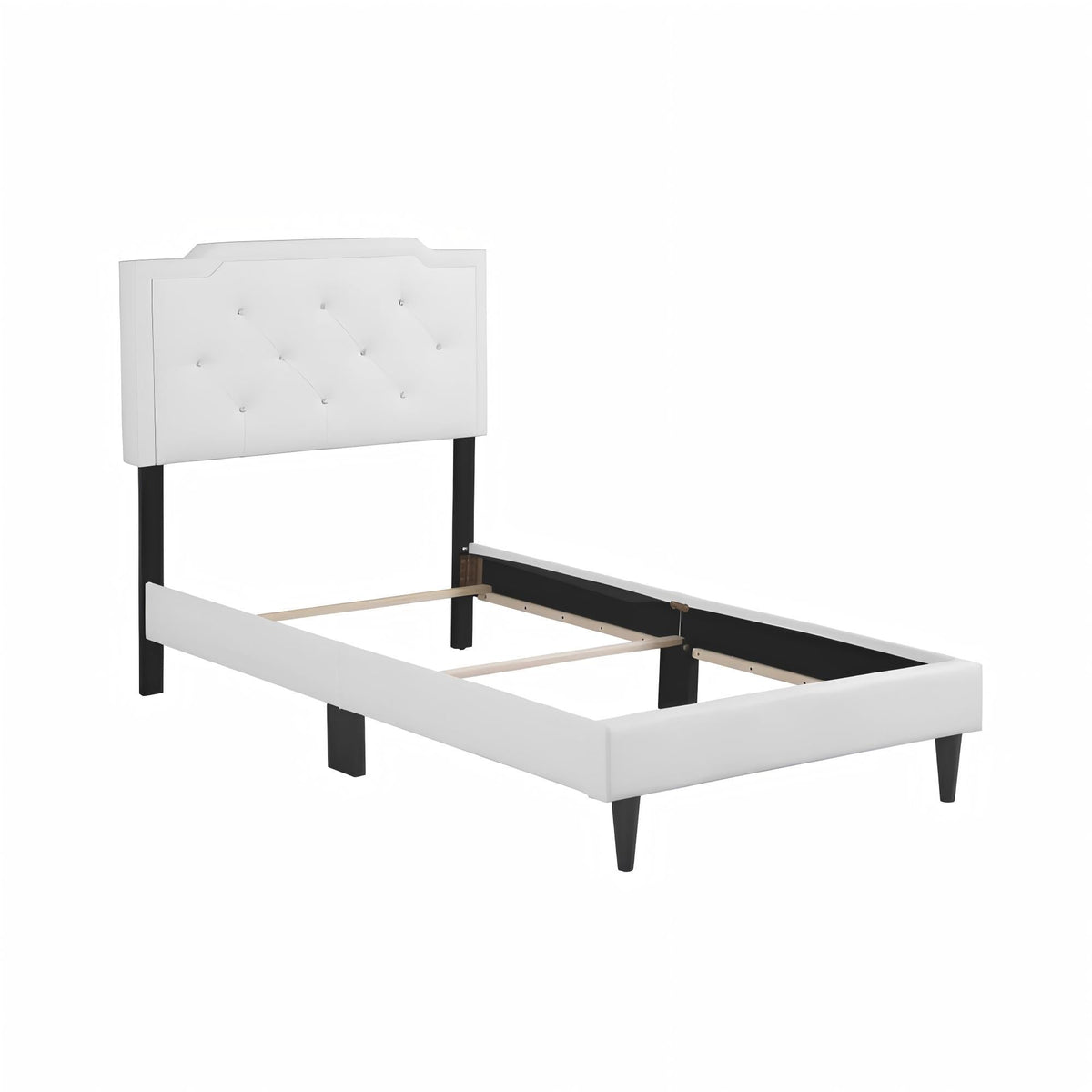 Button Tufted Upholstered Bed with Charming Design - Multiple Colors