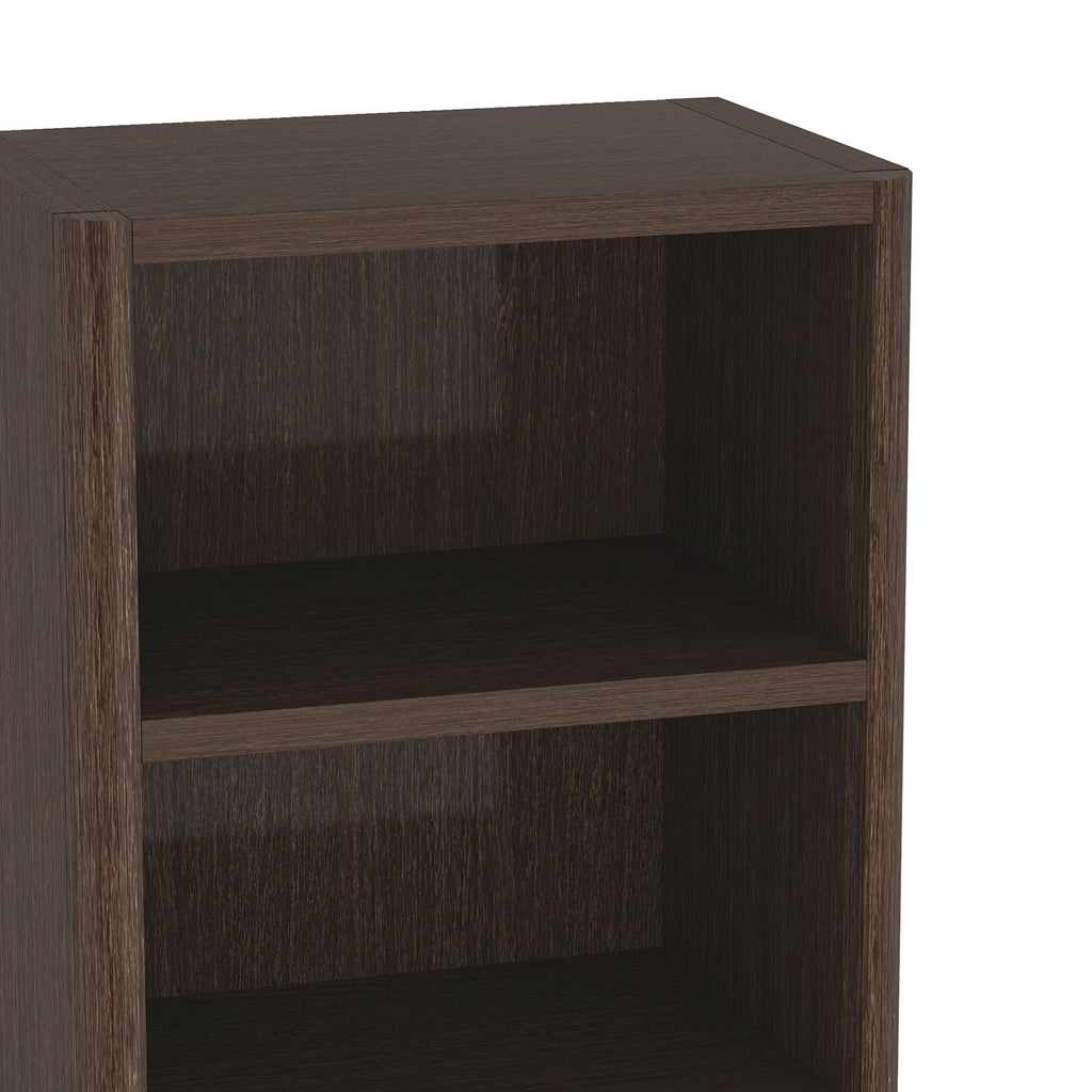 Open Bookcase with Adjustable Shelves - 79" High - Black, Light Brown, Dark Brown
