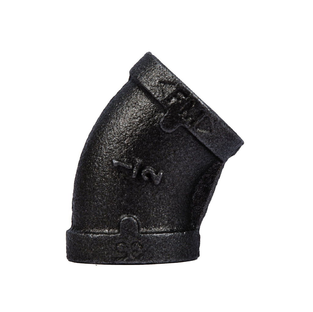 1/2 in. Prefinished Matte Black 45-Degree Elbow
