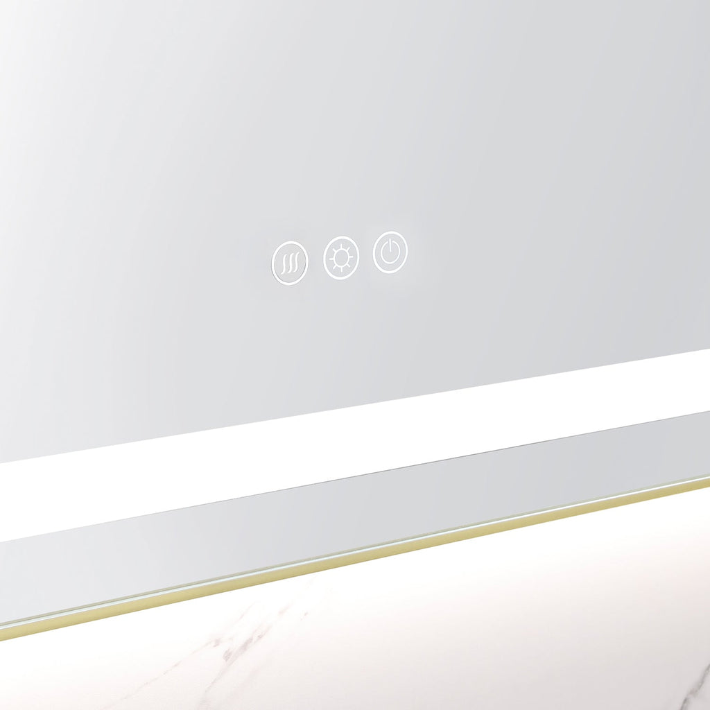 48" x 30" LED Bathroom Mirror with Front and Backlight - Aluminum