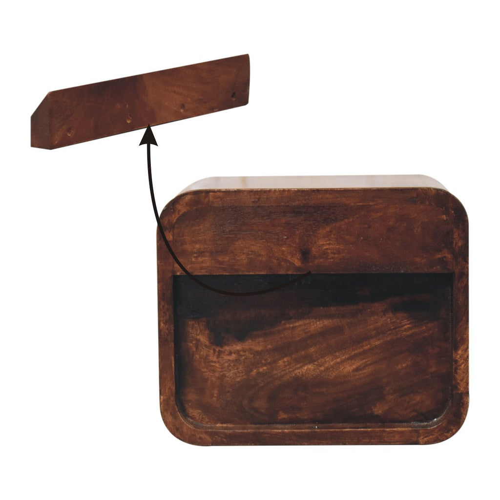Solid Wood Mini Curved Nightstand