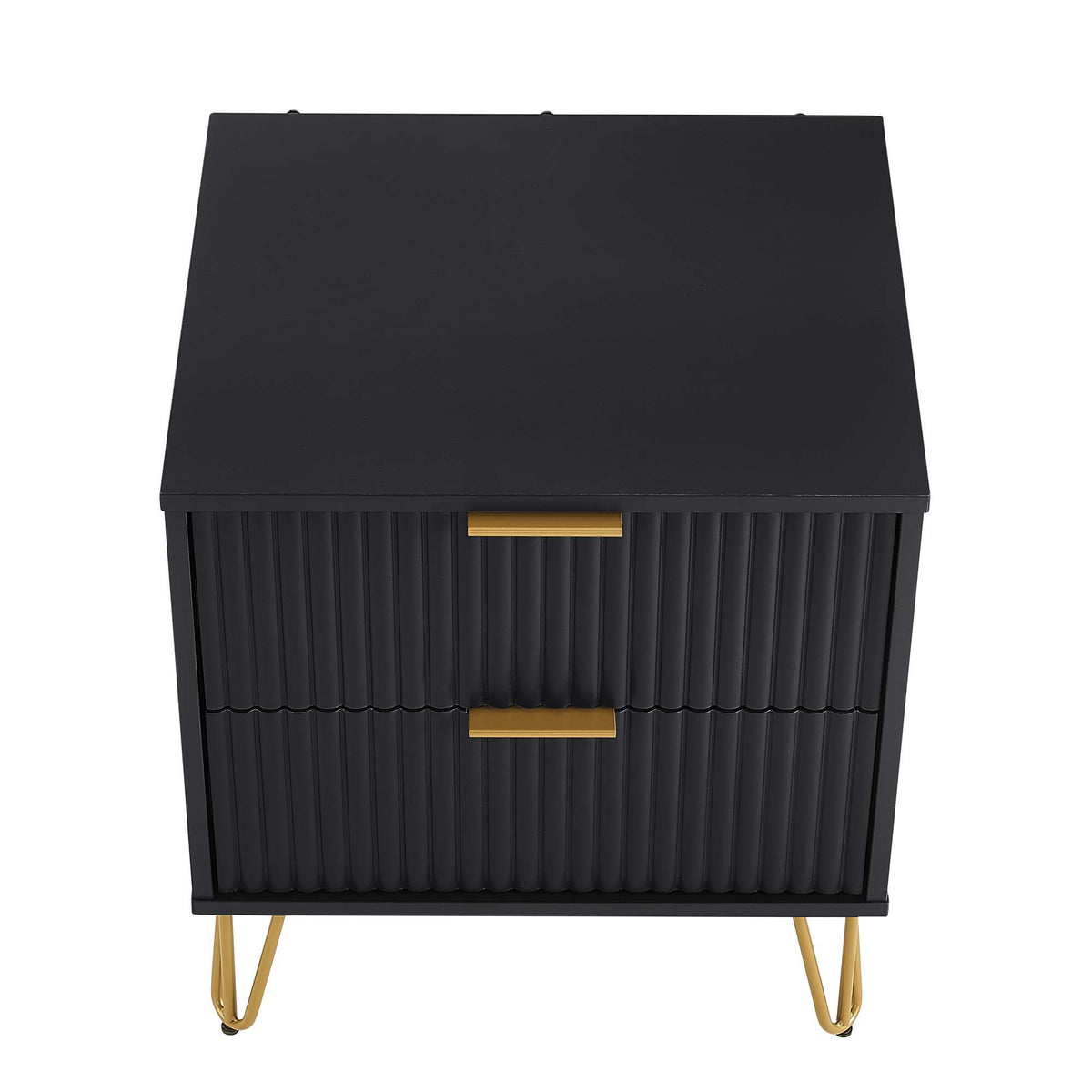 Dumbo Nightstand with 2 Drawers and Fluted Fronts – Multiple Colors