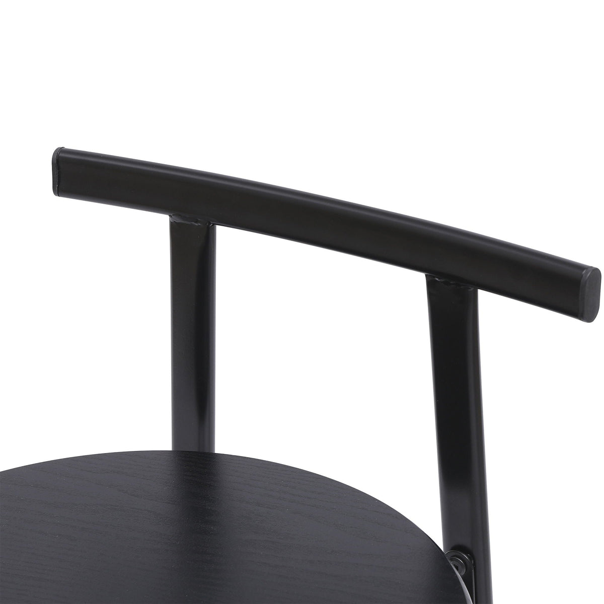 Modern Bar Stools with Backrest for Kitchen – Set of 3 – White or Black