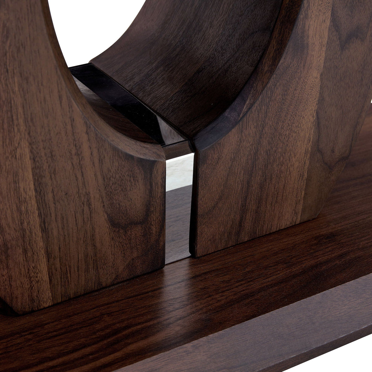 Modern Minimalist Rectangular Coffee Table with Walnut Grain Finish - Dark Brown