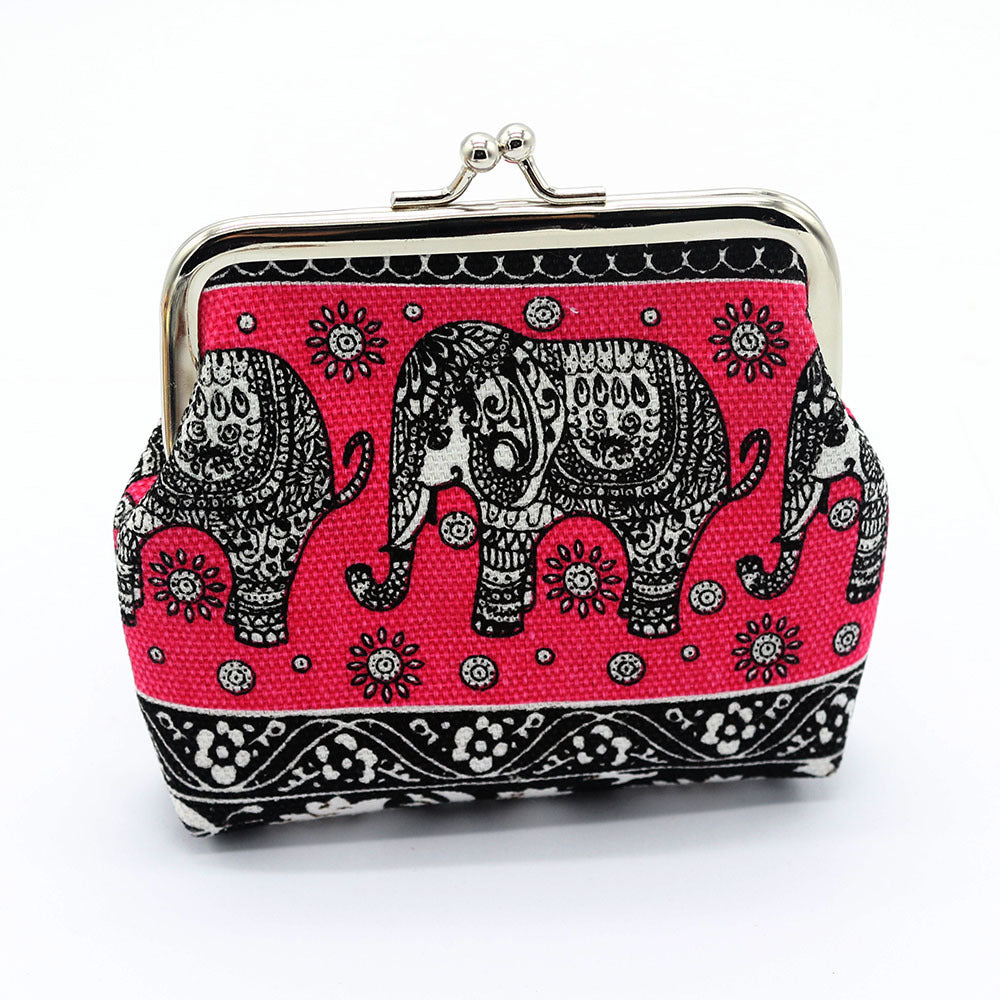 New national wind zero wallet canvas stamp coin package for lady elephant small wallet wholesale