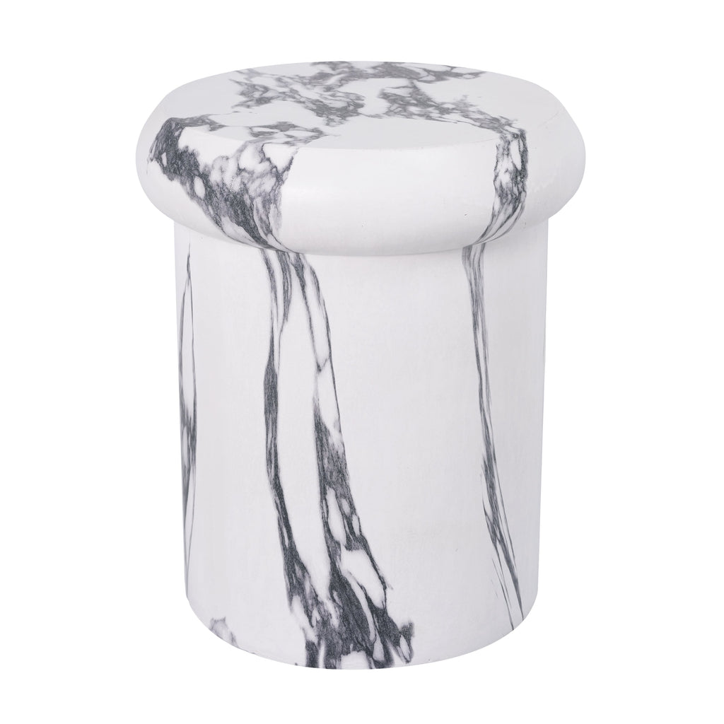 Sculptural MGO Side Table with Weather-Resistant Finish - 18.11"H