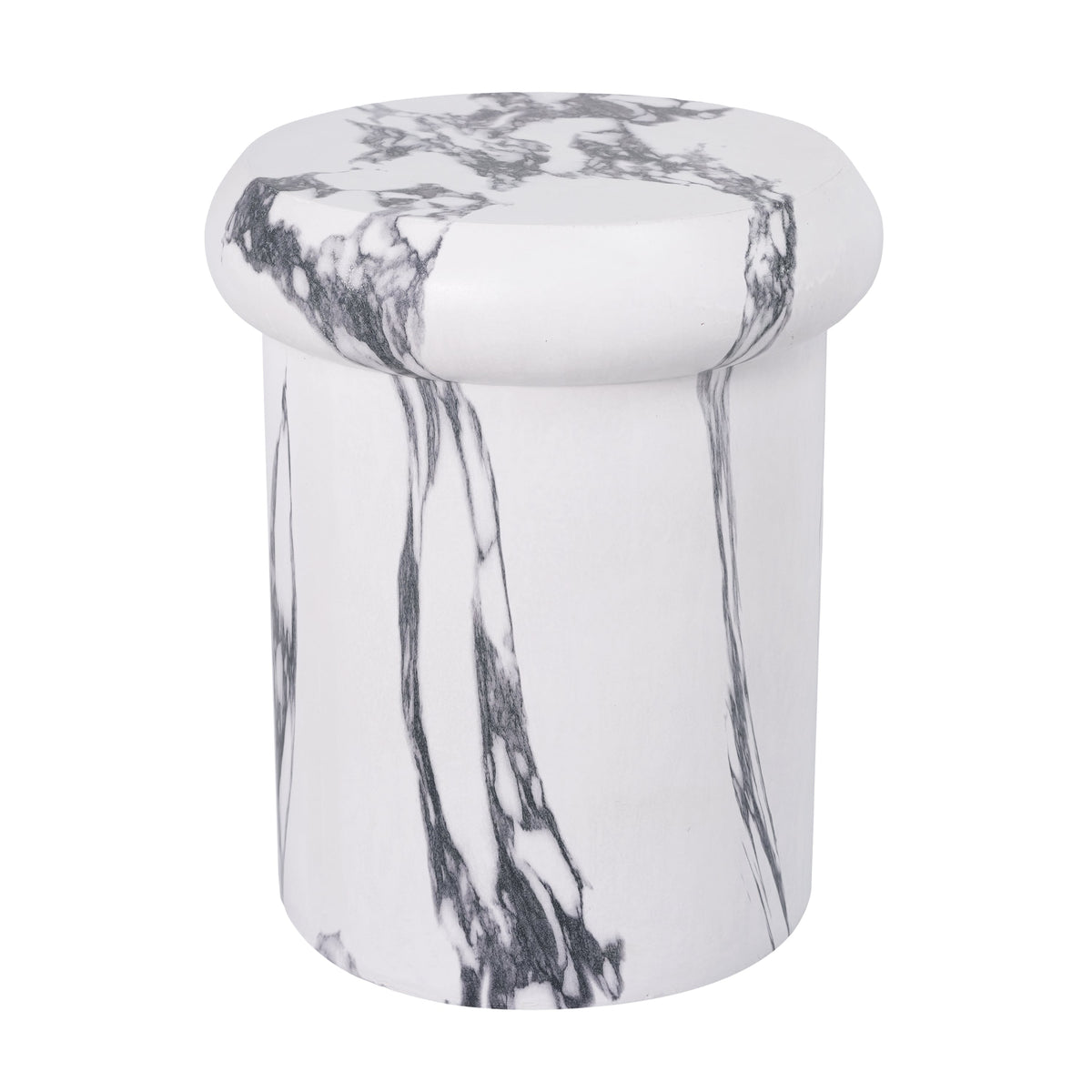 Sculptural MGO Side Table with Weather-Resistant Finish - 18.11"H