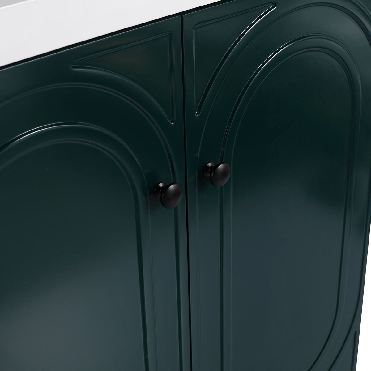 Modern Freestanding Bathroom Vanity with Soft Close Cabinet Doors - Pearl Silver, White, or Dark Green