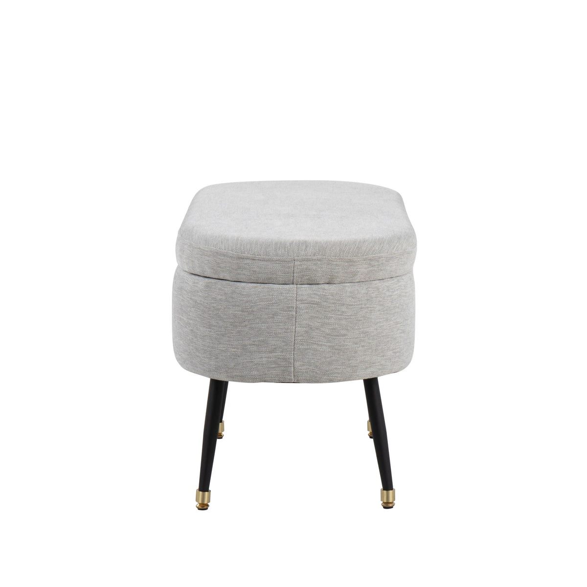 Contemporary Storage Bench with Fabric Upholstery - Black / Light Gray