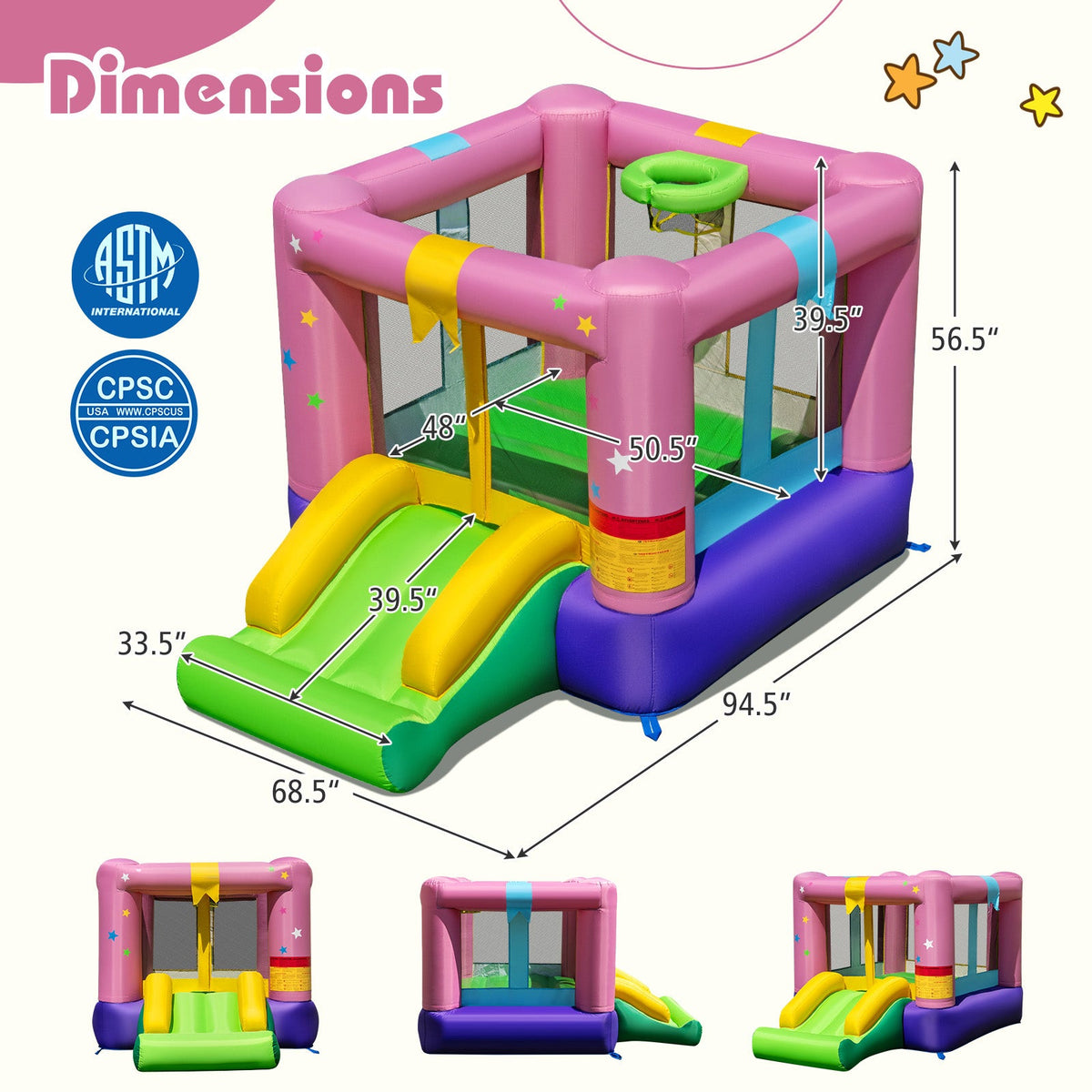 Inflatable Bounce House with Jumping Area for Indoor Outdoor Party
