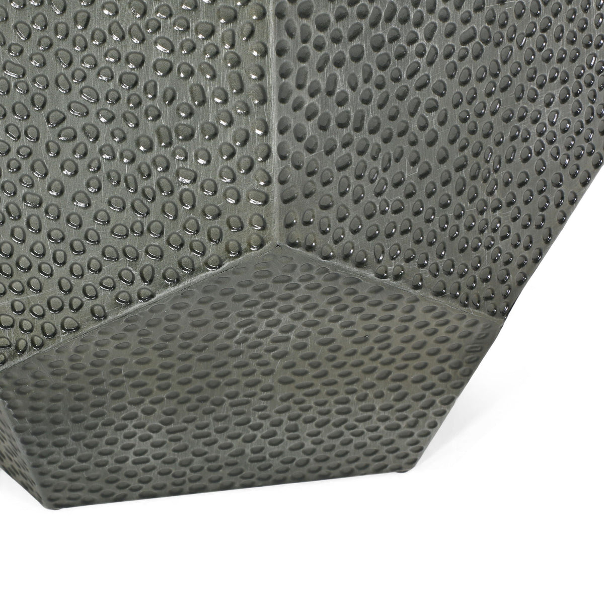 Modern Hammered Iron Geometric End Table