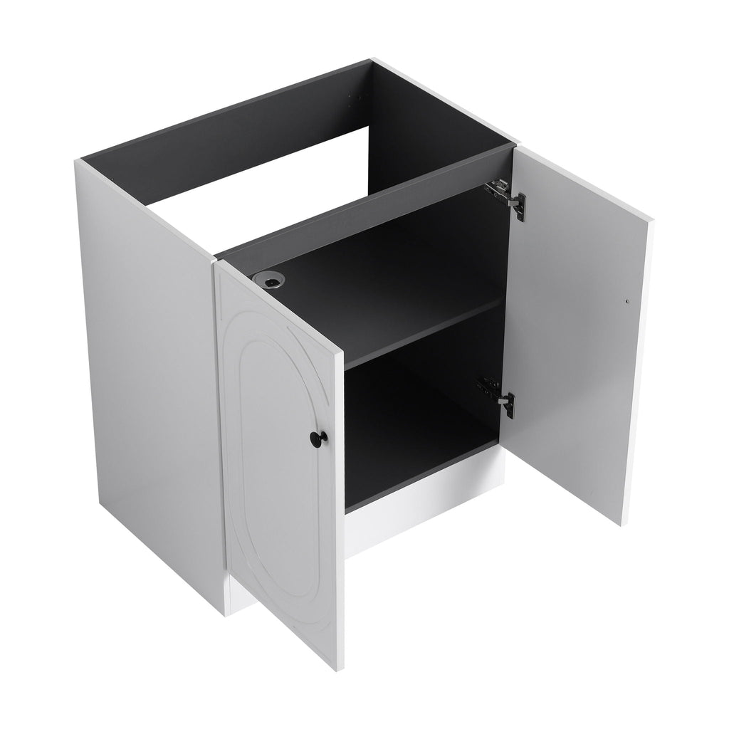 Modern Freestanding Bathroom Vanity with Soft Close Cabinet Doors - Pearl Silver, White, or Dark Green