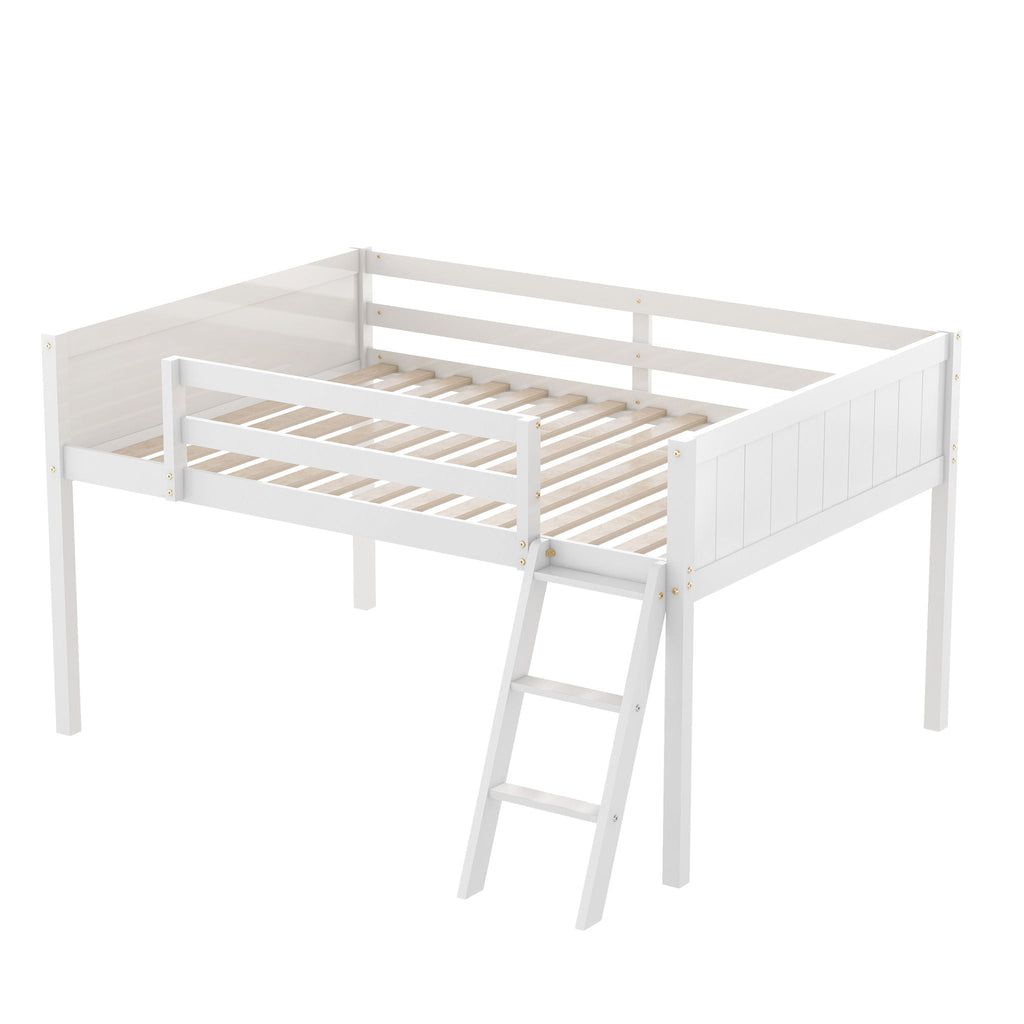 Low Loft Bed With Adjustable Ladder
