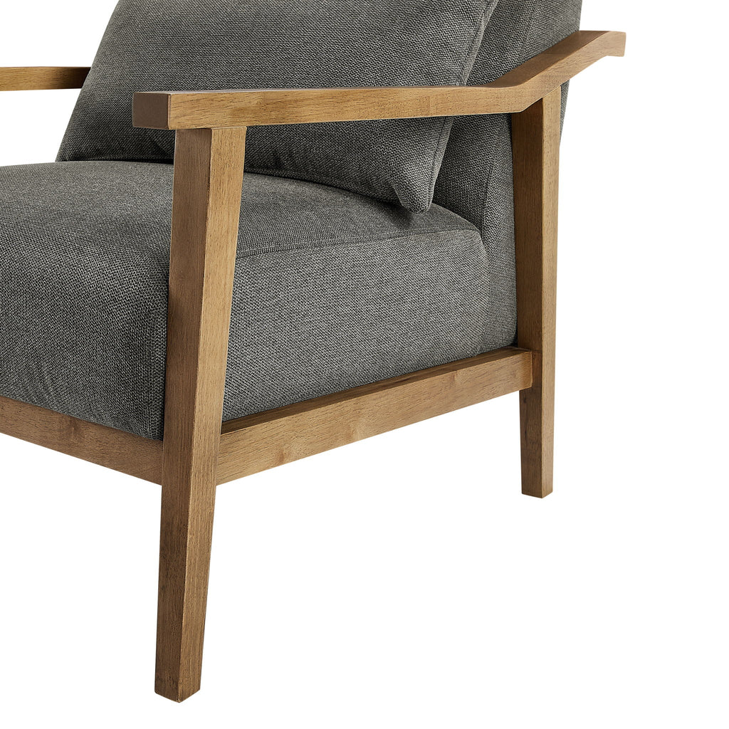 Arm Accent Chair with Lumbar Pillow - White or Dark Gray