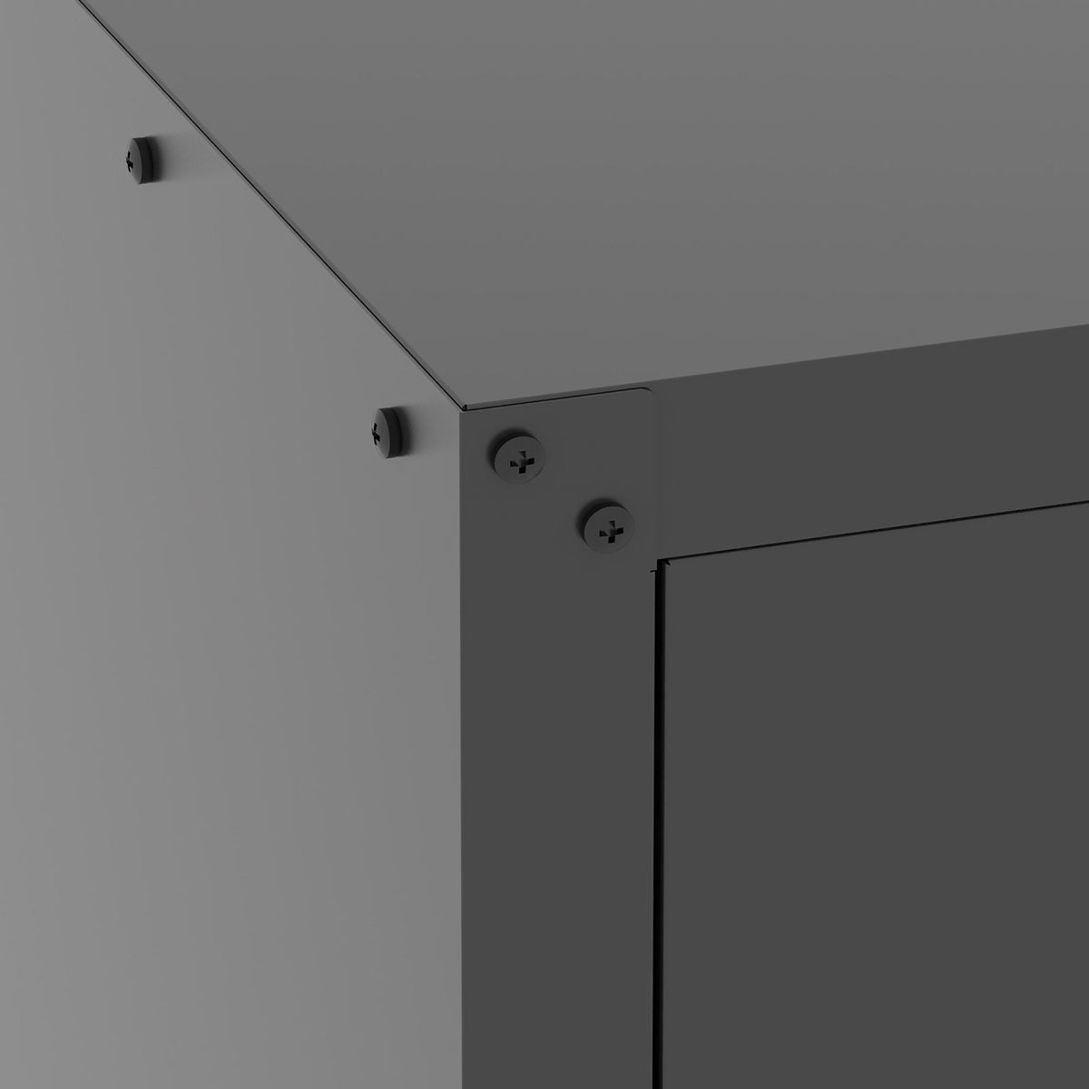Metal Wall Mounted Tool Storage Cabinet with 2 Locking Doors and Adjustable Shelf - Gray or Black