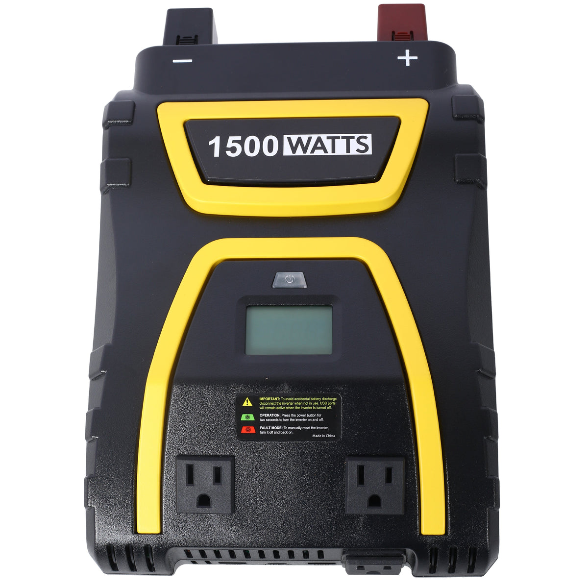 1500 Watt Power Inverter with LCD Display - Portable AC Power Solution - Black