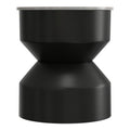 Black White Side Table with Marble Top and Iron Base