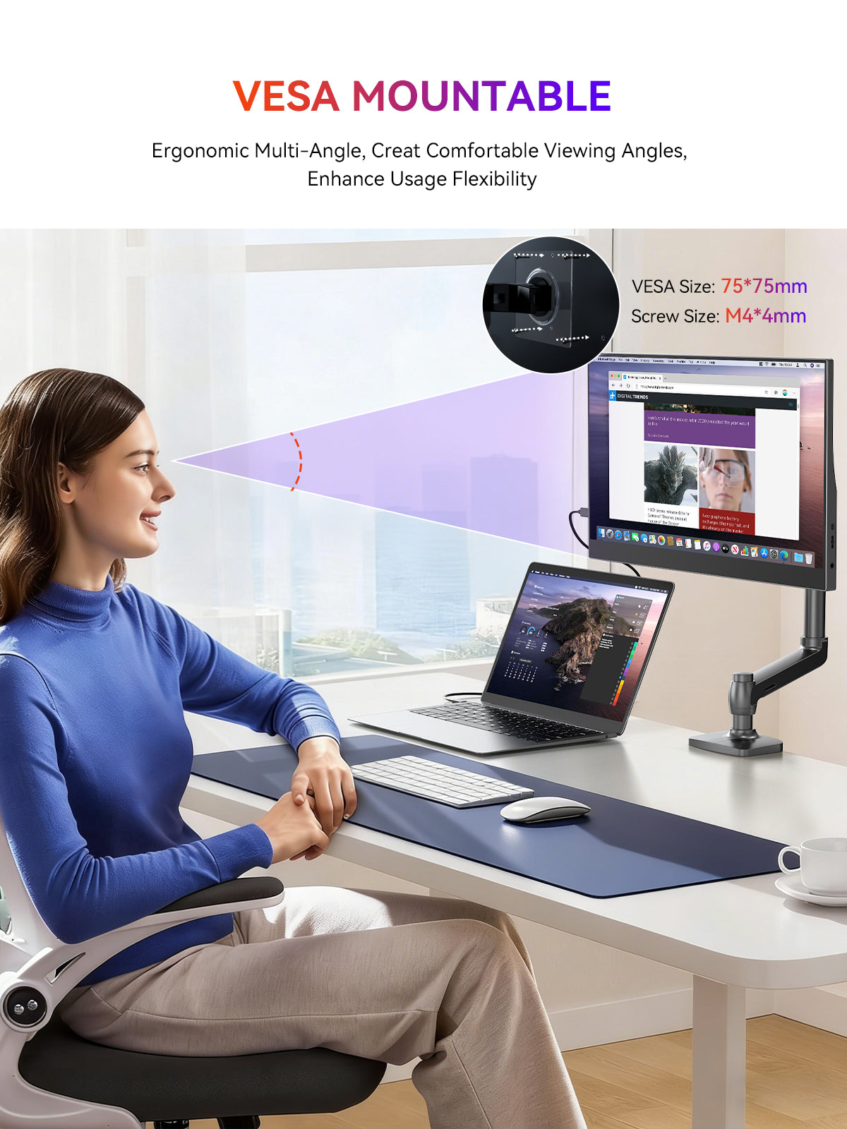 UPERFECT 15.6 Inch Portable Monitor 1080P FHD IPS Display 125 Percent SRGB USB C HDMI Plug And Play Built In Stand Dual Speakers For Laptop PC MacBook PS5 Xbox Switch