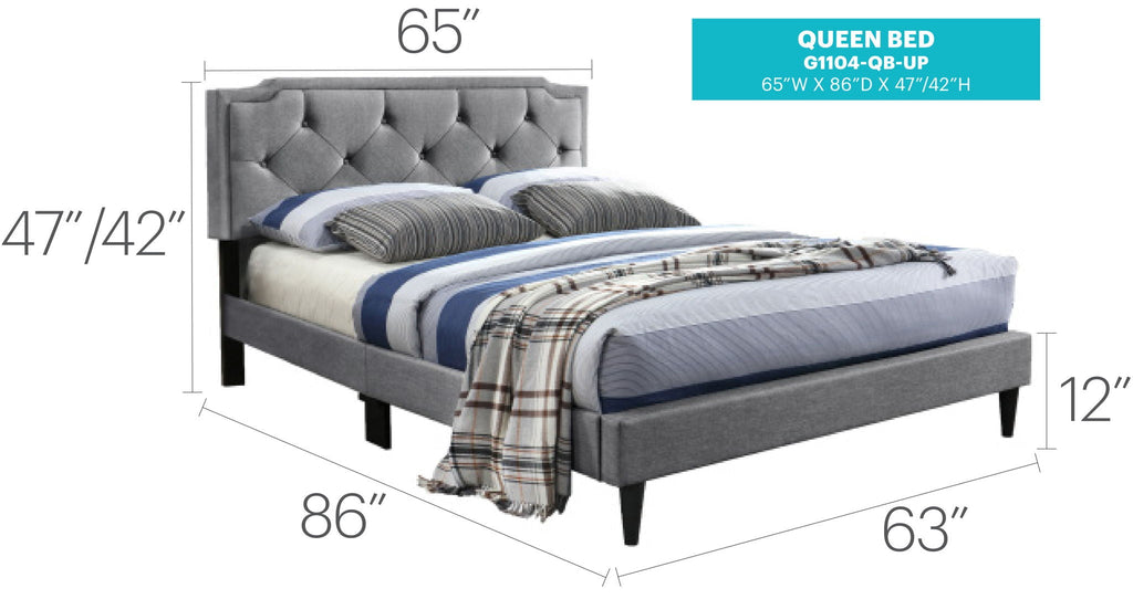 Button Tufted Upholstered Bed with Charming Design - Multiple Colors